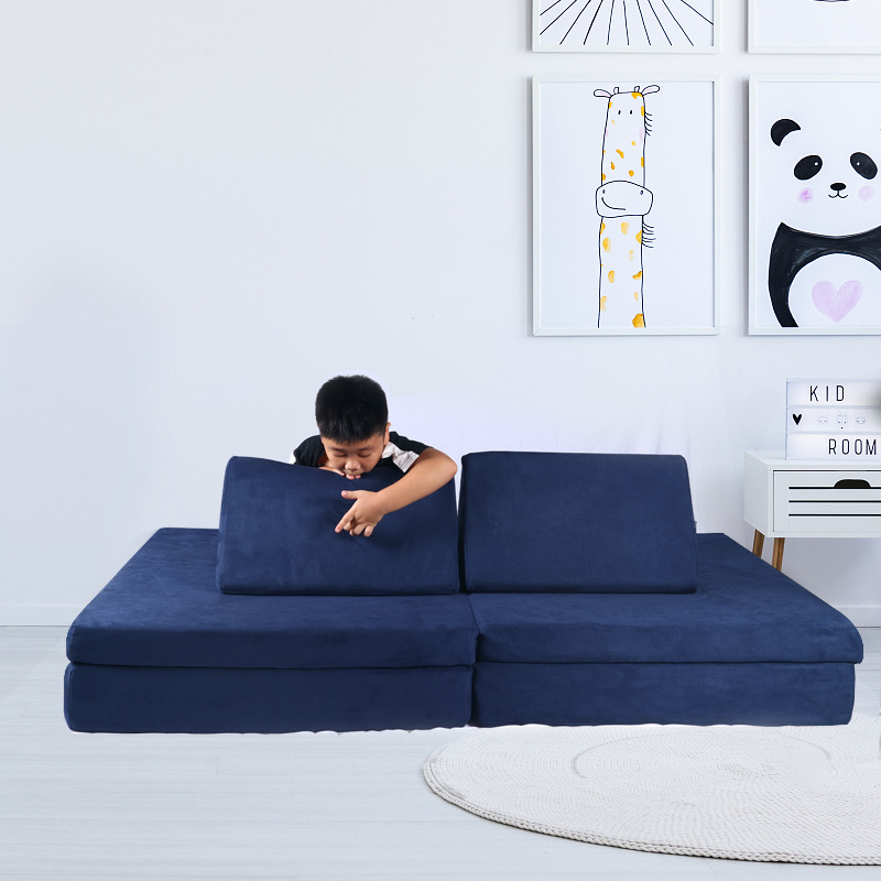 Hot Sell Children Play Us-certipur Foam Configurable Play Couch Furniture Folding Modular Living Room Sofas Kids Play Couch Set