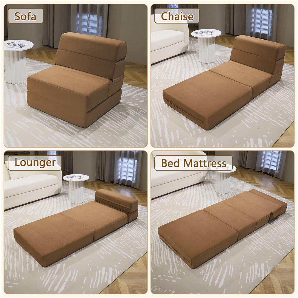 Multifunctional Modern Soft Memory Foam Convertible Futon Floor Folding Sofa Bed