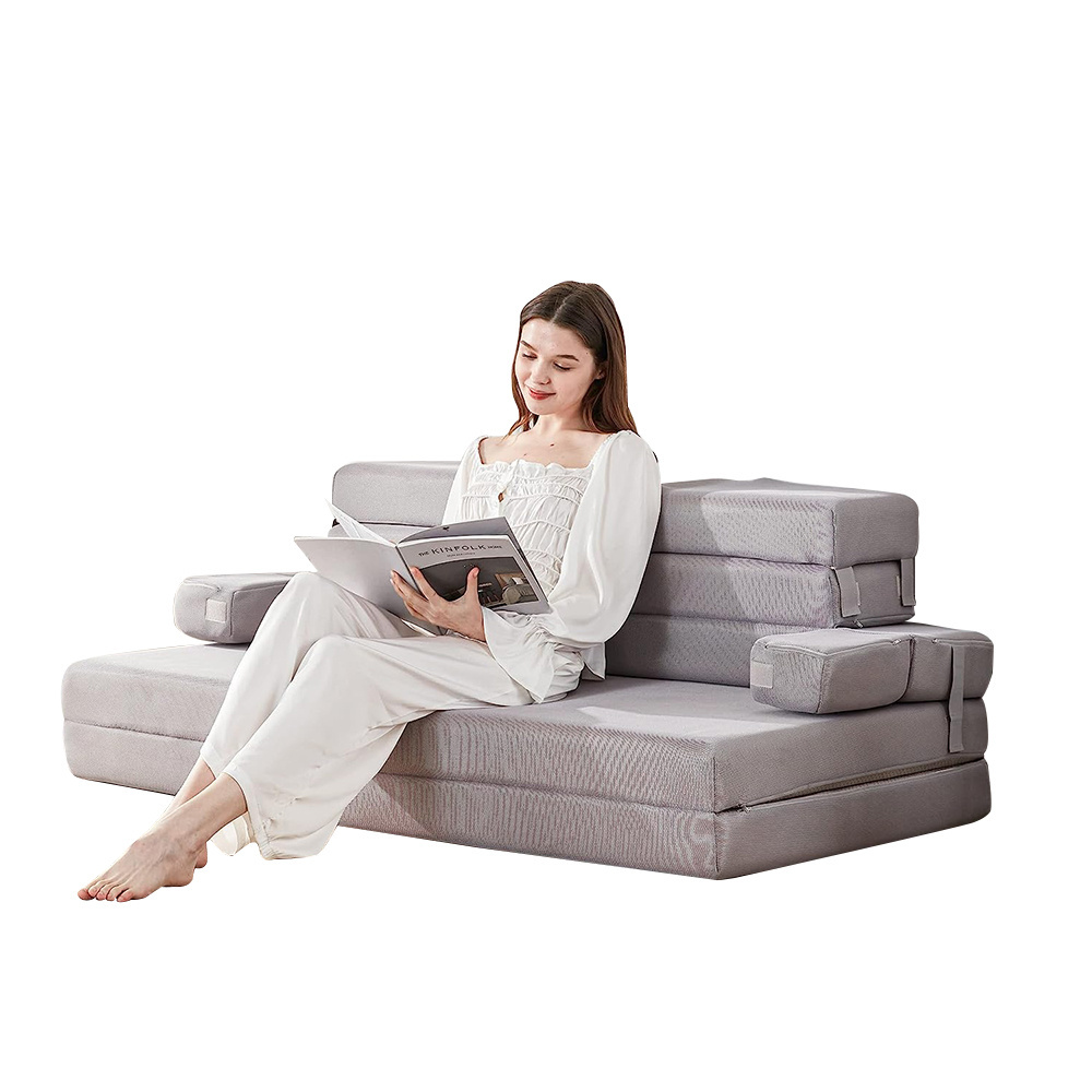 Multifunctional Washable Cover sleeping Folding Sofa Bed 4 Inch Foldable Mattress for living room