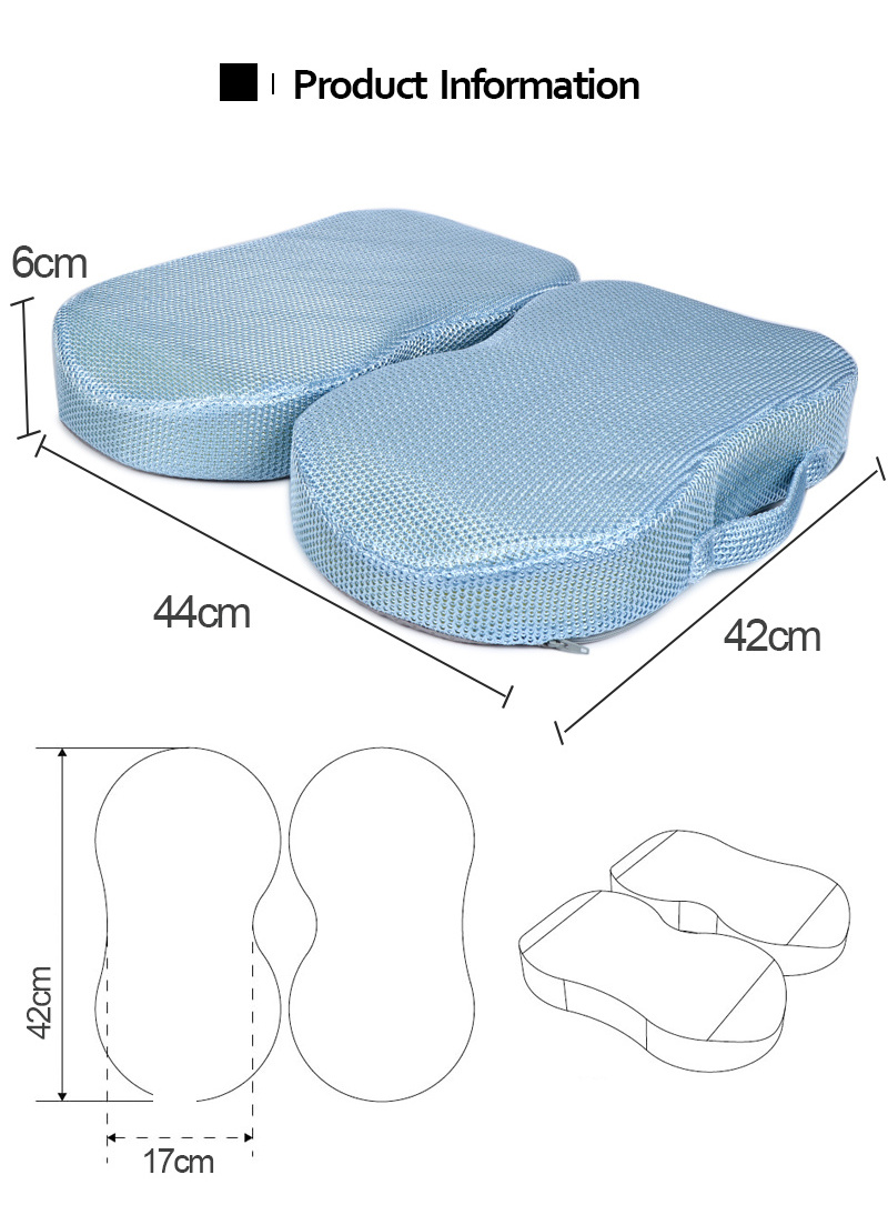 Patent Seat Cushion Pillow for Office Chair Sciatica Memory Foam Cushion Computer Desk Pain Relief Foldable Seat Pad