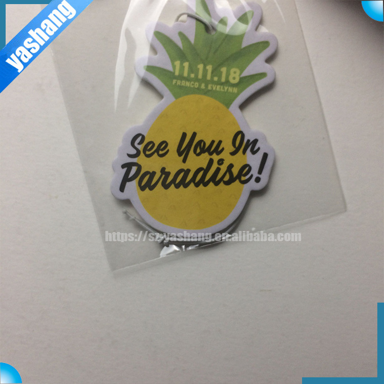 Design full color printing cotton paper with cool water scent car air freshener