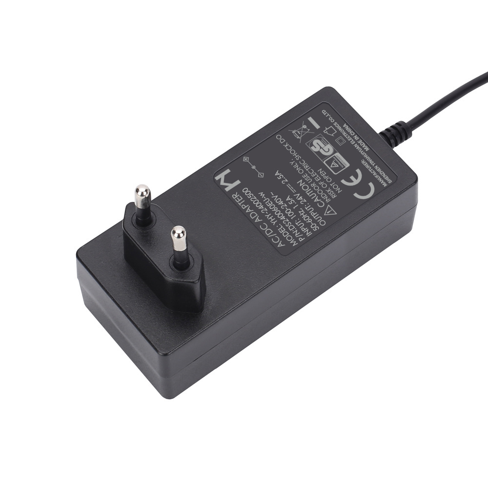 Class 2 Power Supply 24 Volt 2.5 Amp Transformer Power Adaptor 24V 2.5A AC DC Power Supply Adapter Plug in 3 Years YHY-24002500