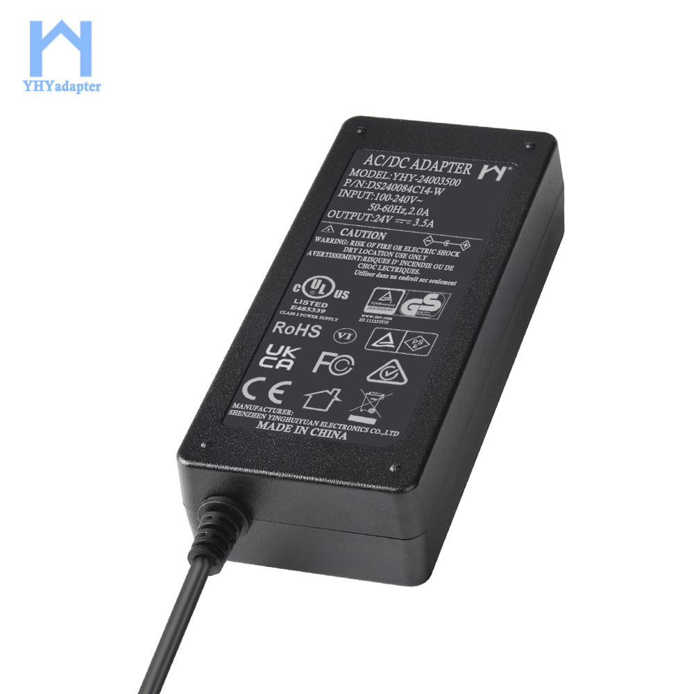 Level 6 UL Class 2 Power Supply YHY-24003500 24 volt 3.5 amp power charger ac to dc power adapter 24V 3.5A ul cul approval