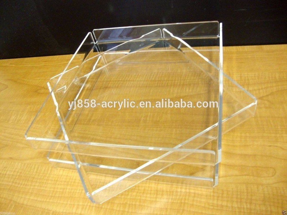 high quality acrylic tray lucite bed tray portable food serving tray