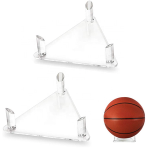 Triangle Shape Acrylic football display holder wholesale cheap plexiglass basketball holder rack stand