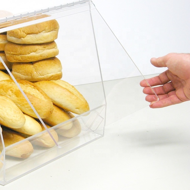 Custom Acrylic Pastry Case Clear Acrylic Bread Cabinet Perspex Cupcake Candy Display Box With Cover