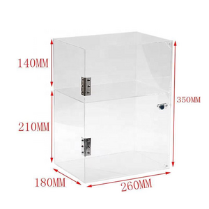 Multi Tiers Supermarket Acrylic Floor Standing Showcase Display Shelf Cabinet With Lock And Door