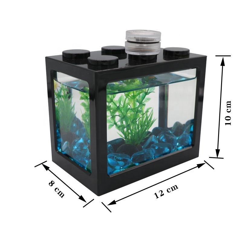 Self-cleaning table top Acrylic fish tank small fish tank with aquarium filter