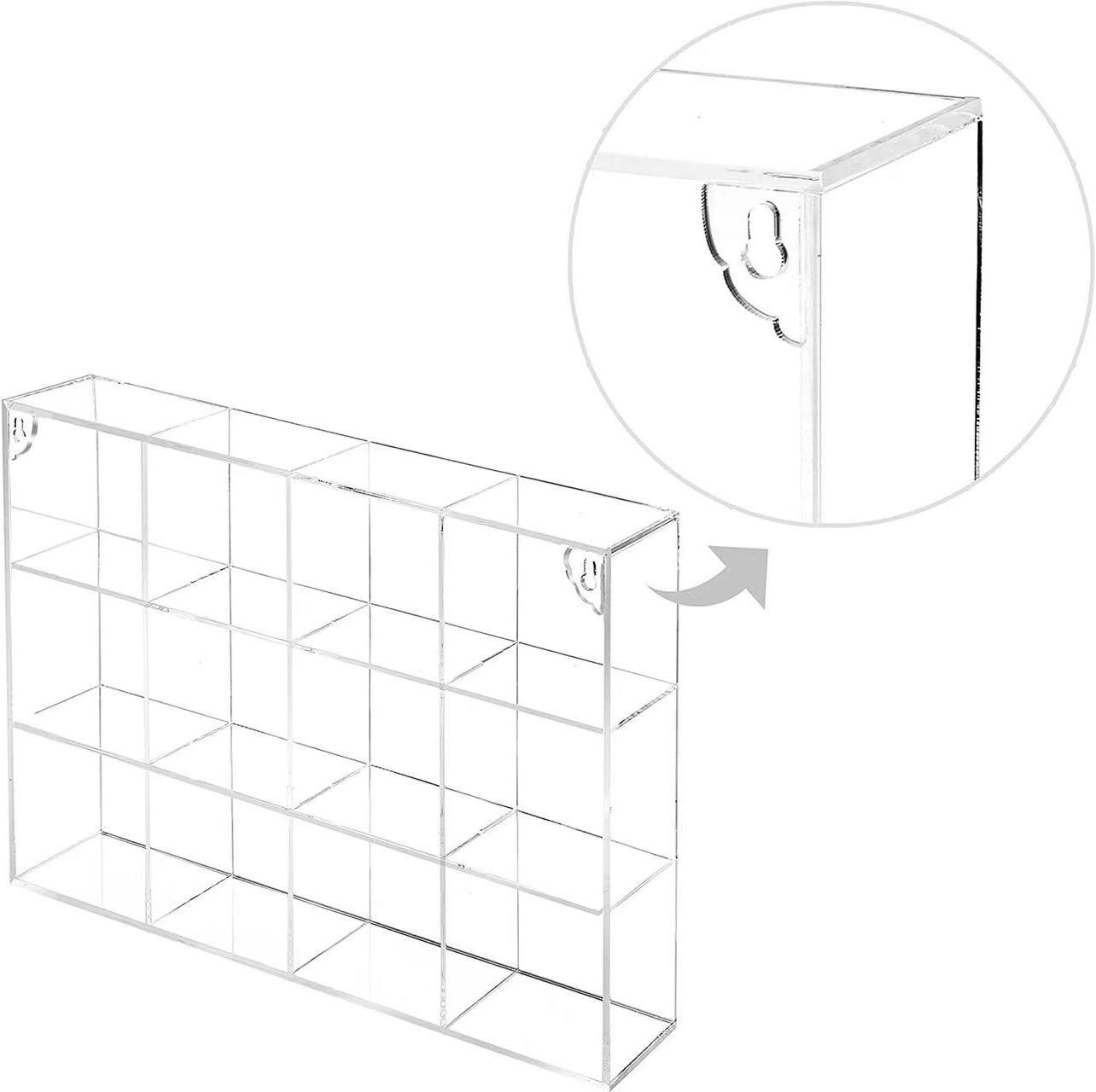 Wall Mounted Acrylic Compartments Lego Toys Lockable Cabinet / Acrylic Lego Display Case