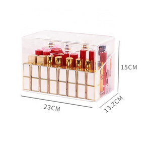 Clear Nail Polish Cosmetic Organizer Makeup Display Case with Lid Acrylic Lipstick Storage Box