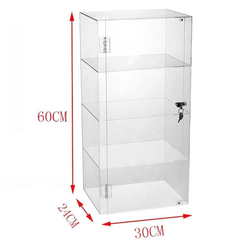 custom clear acrylic display cabinet locking acrylic showcase clear acrylic display case with lock for retail