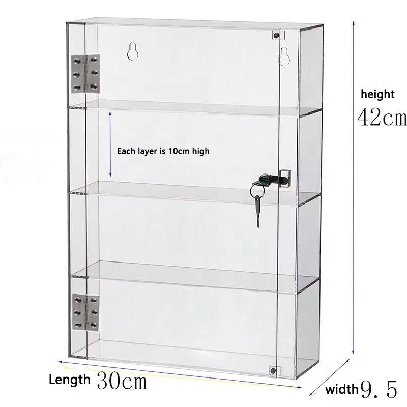 custom clear acrylic display cabinet locking acrylic showcase clear acrylic display case with lock for retail