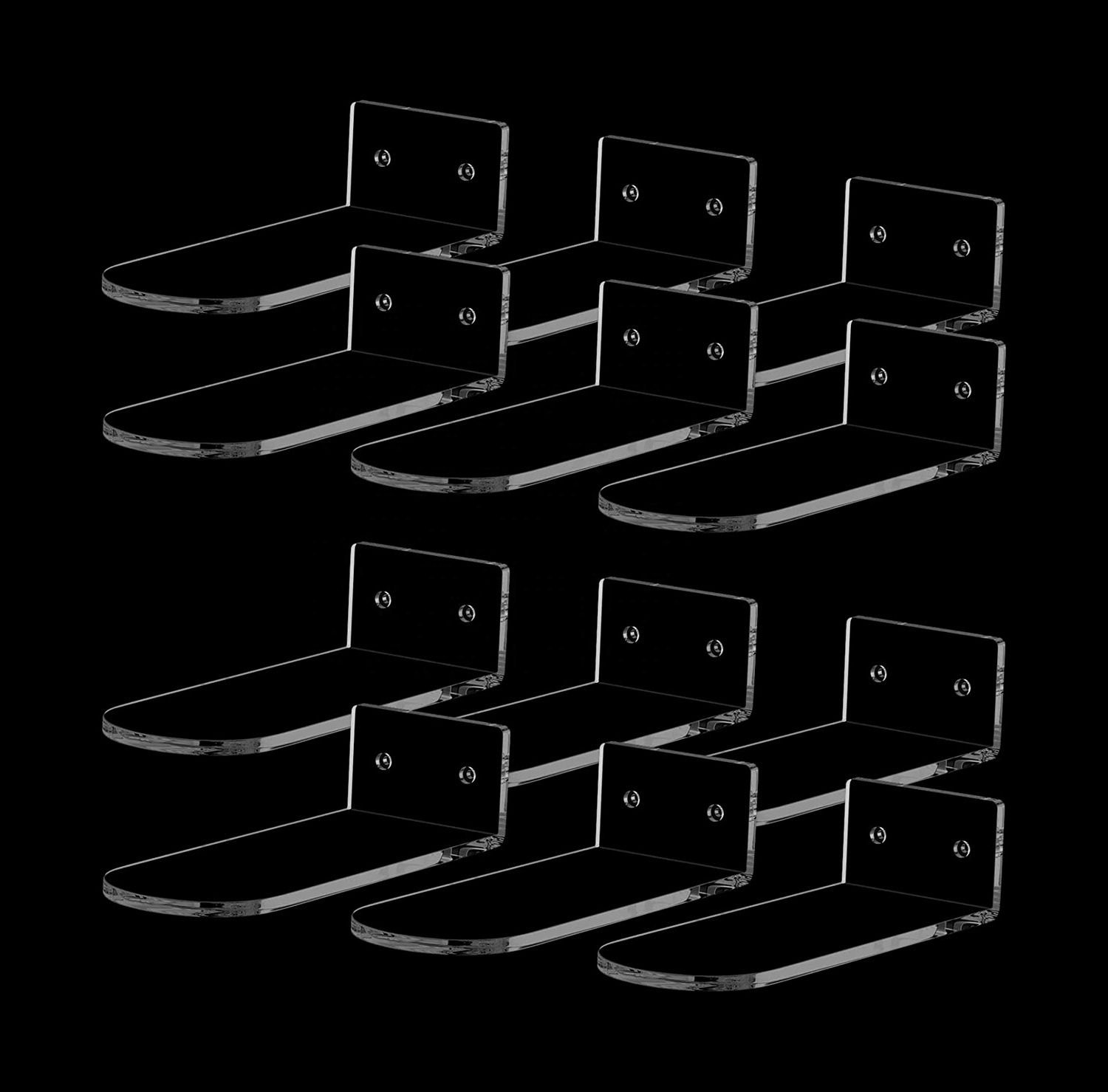 8 Pack Acrylic Floating Shoe Shelf Clear Sneaker Display Wall Mounted Levitating Shoe Rack