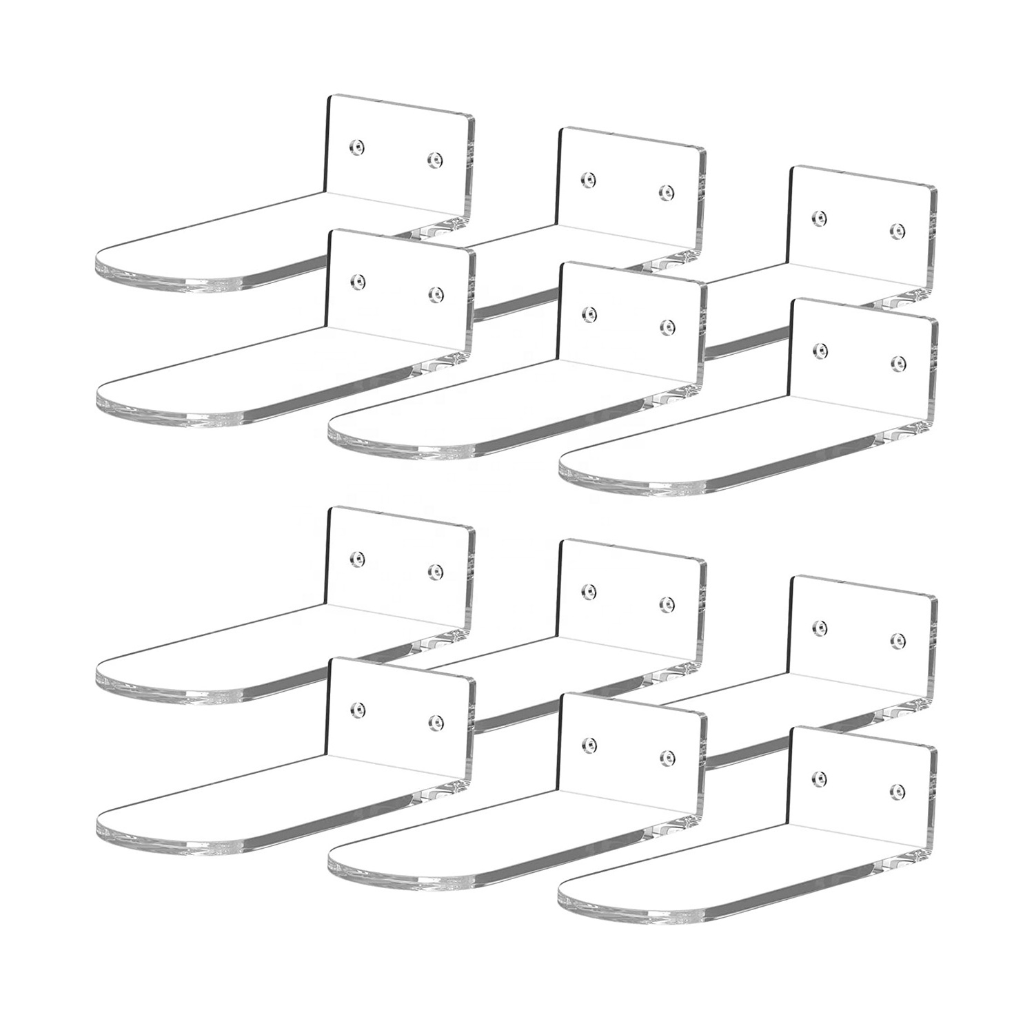 8 Pack Acrylic Floating Shoe Shelf Clear Sneaker Display Wall Mounted Levitating Shoe Rack