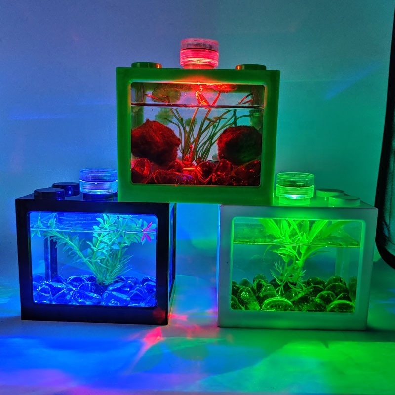 Self-cleaning table top Acrylic fish tank small fish tank with aquarium filter