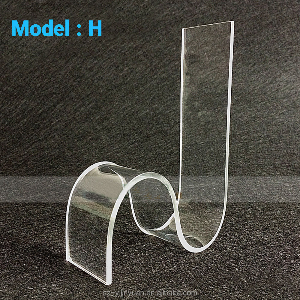 Acrylic Clear Shoe Display Slatwall Heel Rest Rack Stand with multideck design