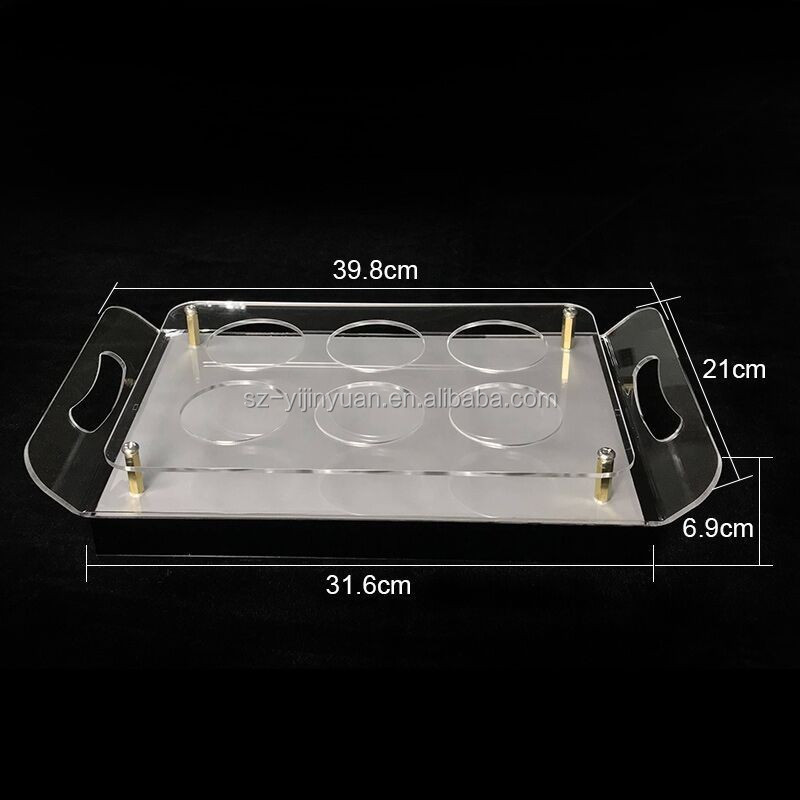 acrylic tray with handles and insert 12