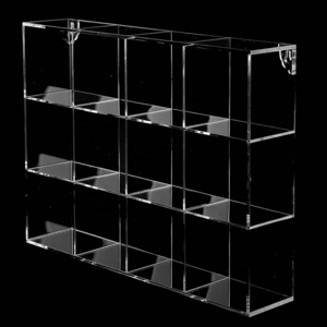 wall mounting acrylic display cabinet case with transparent shelves