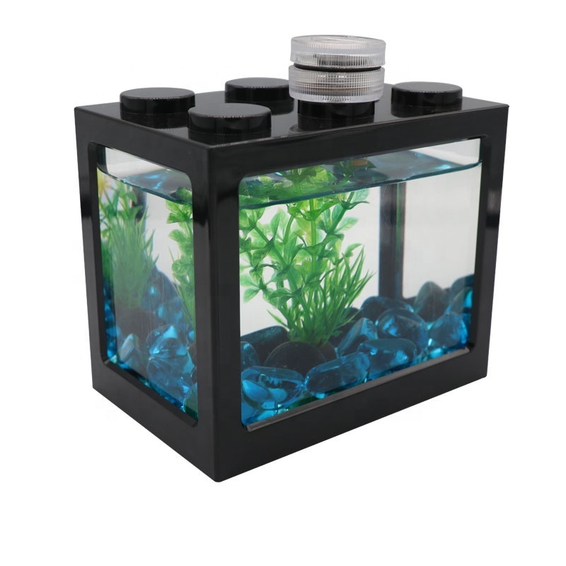 Self-cleaning table top Acrylic fish tank small fish tank with aquarium filter