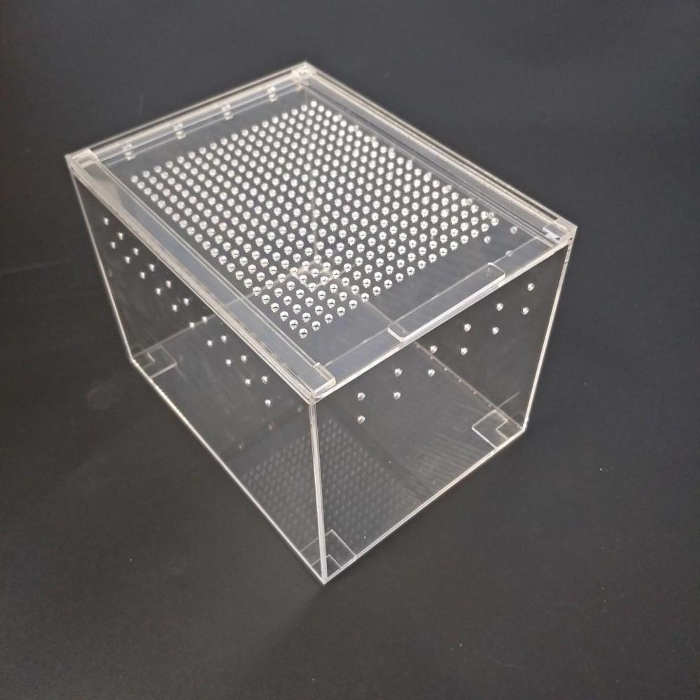 Acrylic terrarium pet display cases screen cage for reptile turtle hamster Breathable Big Acrylic Sliding Lid Clear Pet Box