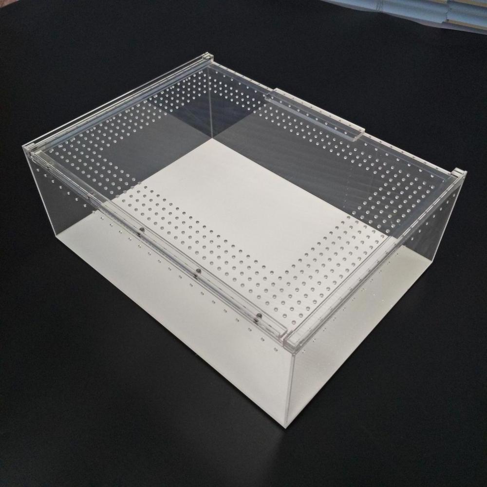 Acrylic terrarium pet display cases screen cage for reptile turtle hamster Breathable Big Acrylic Sliding Lid Clear Pet Box