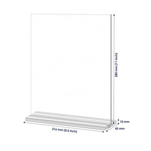 8.5W x 11H High Quality Tabletop Menu Display Stand Clear Desktop Stand Acrylic Sign Holder Acrylic Signage Board