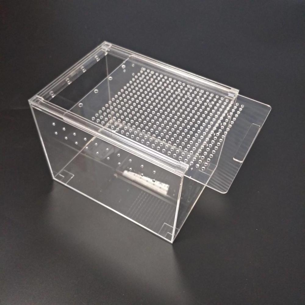 Acrylic terrarium pet display cases screen cage for reptile turtle hamster Breathable Big Acrylic Sliding Lid Clear Pet Box