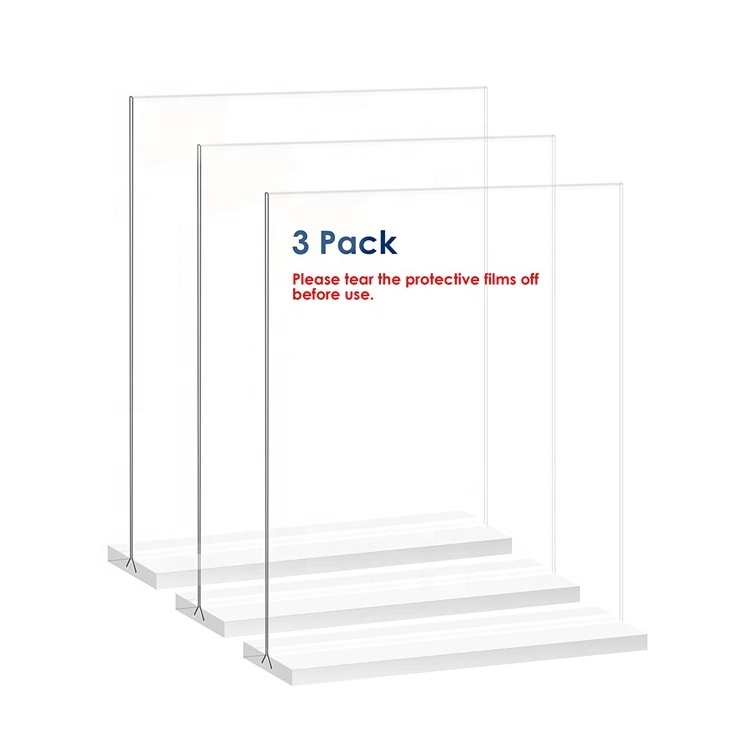 8.5W x 11H High Quality Tabletop Menu Display Stand Clear Desktop Stand Acrylic Sign Holder Acrylic Signage Board