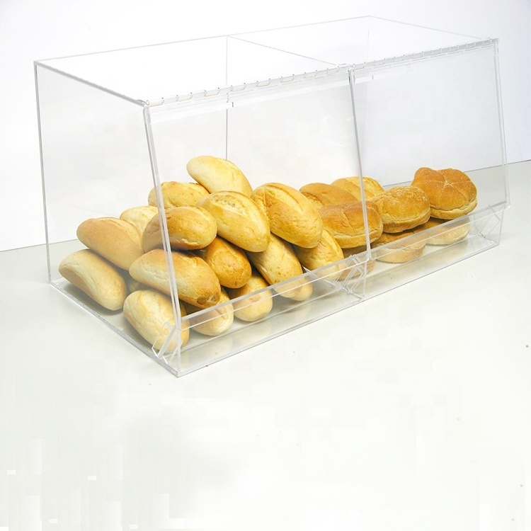 Custom Acrylic Pastry Case Clear Acrylic Bread Cabinet Perspex Cupcake Candy Display Box With Cover