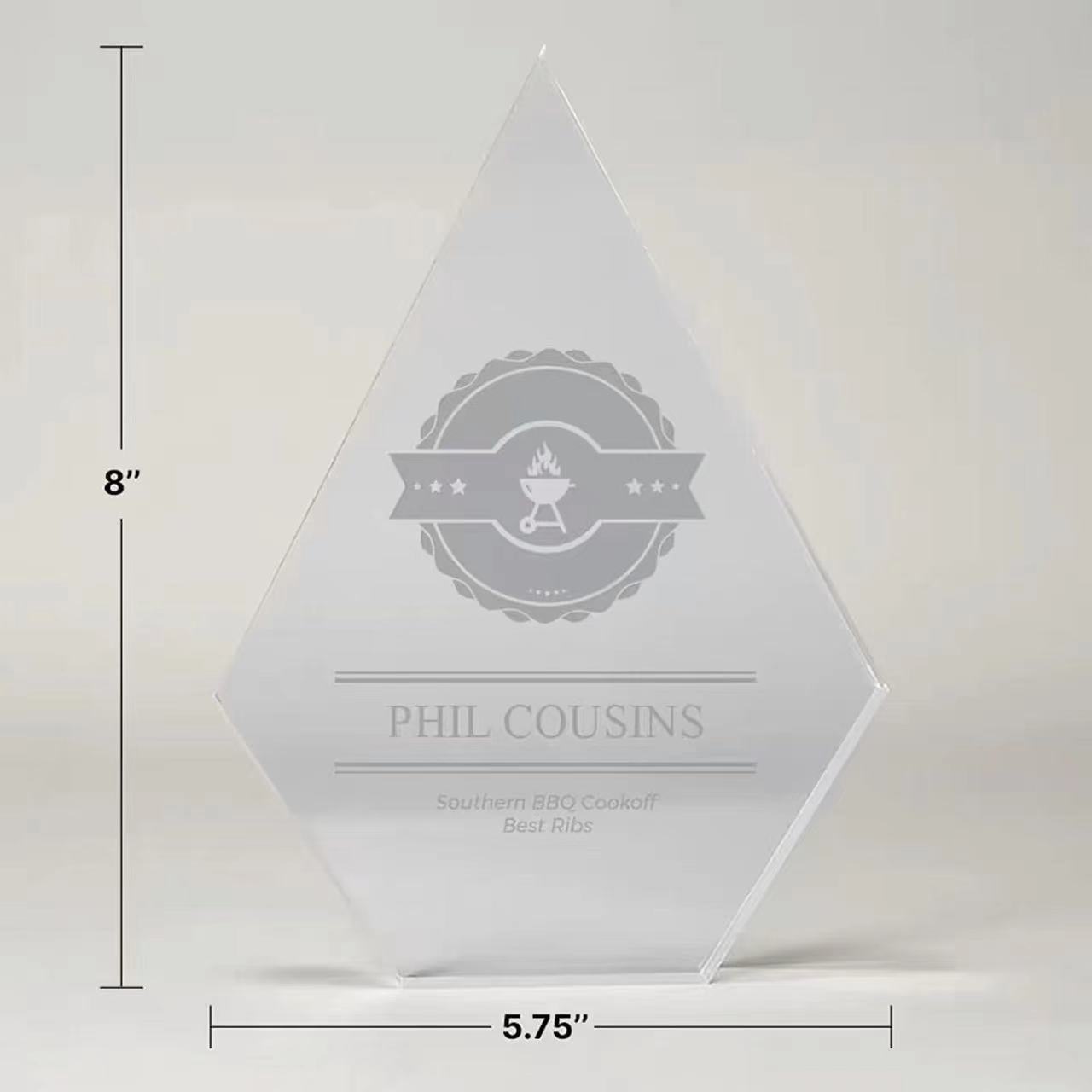 Custom Shaped Design Star Acrylic Award Trophy Plaque