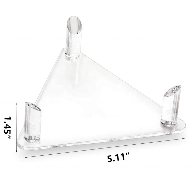 Triangle Shape Acrylic football display holder wholesale cheap plexiglass basketball holder rack stand