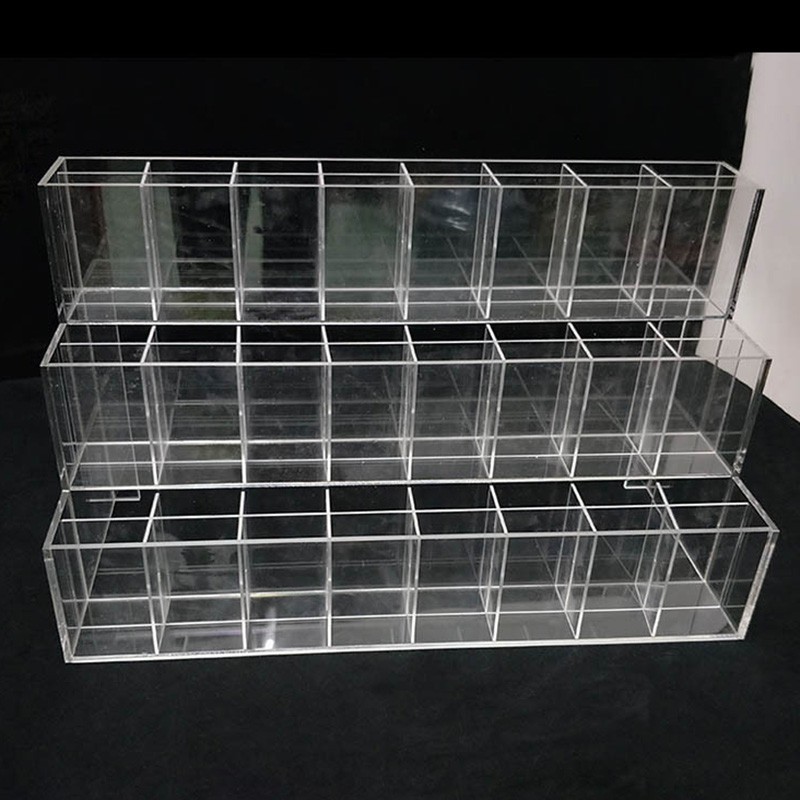 Clear Step Style Pencil Rack 3 Tier 48 Holes Acrylic Pen Pencil Display Stand