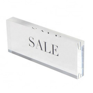 Clear Acrylic Logo Block Sign Holder Vertical Horizontal Block Photo Frame Logo Display Block