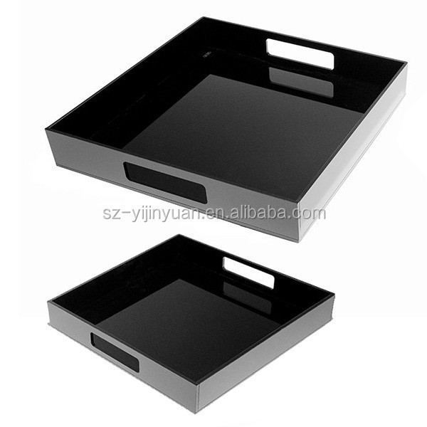 high quality acrylic tray lucite bed tray portable food serving tray