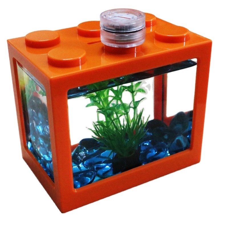 Self-cleaning table top Acrylic fish tank small fish tank with aquarium filter