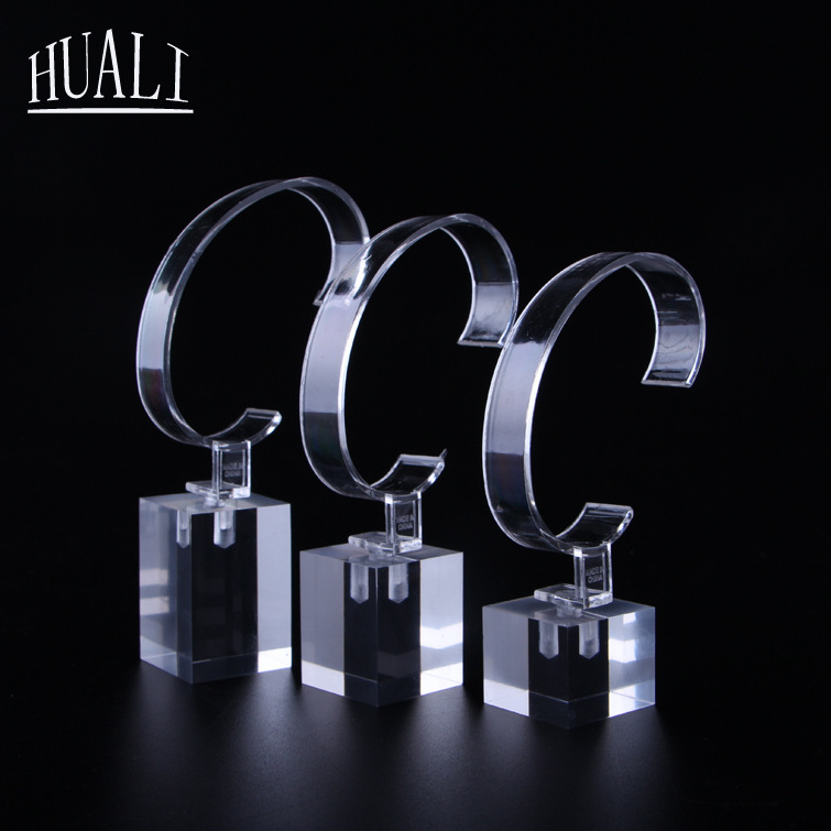 Watch acrylic counter display rack with disassemble base acrylic Wrist Watch bracelet holder stand