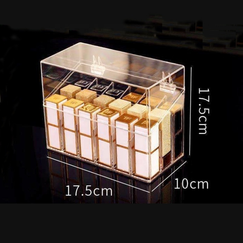 Clear Nail Polish Cosmetic Organizer Makeup Display Case with Lid Acrylic Lipstick Storage Box