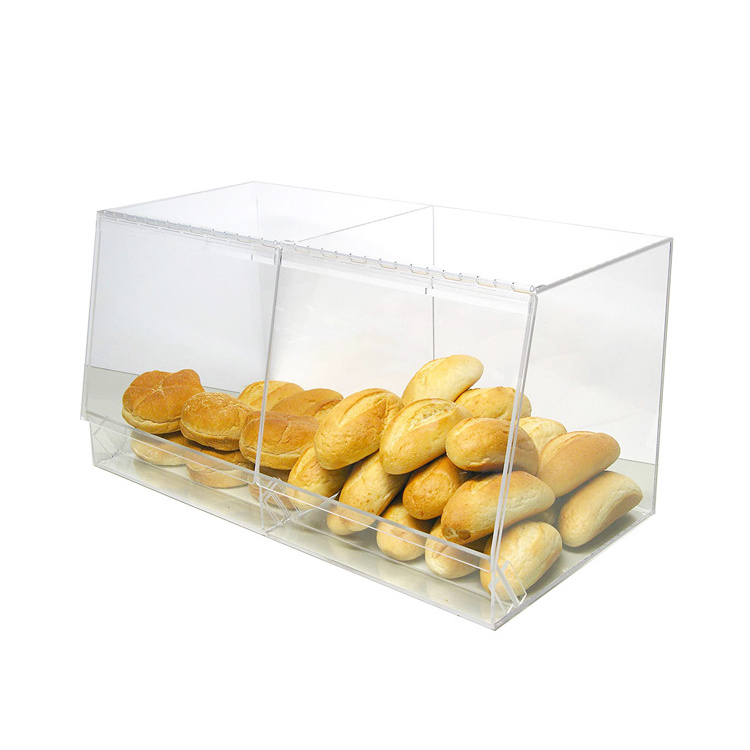 Custom Acrylic Pastry Case Clear Acrylic Bread Cabinet Perspex Cupcake Candy Display Box With Cover