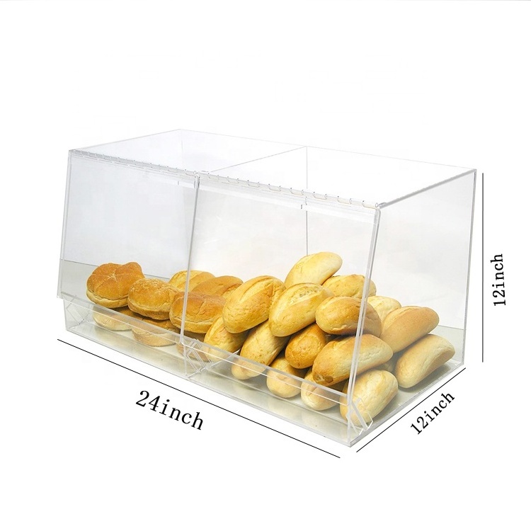 Custom Acrylic Pastry Case Clear Acrylic Bread Cabinet Perspex Cupcake Candy Display Box With Cover