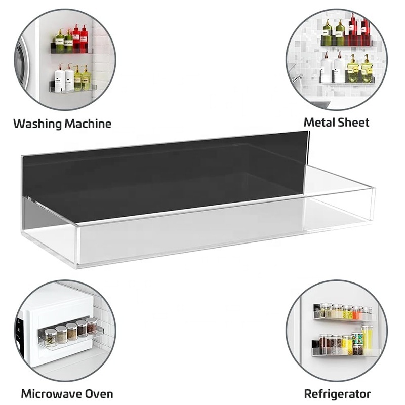 Acrylic Strong magnetic shelves /shelf, Moveable metal Fridge Magnetic Spice Racks For Refrigerator and Microwave Oven