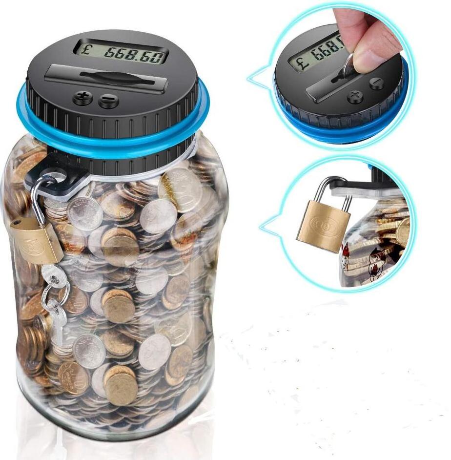 Large Piggy Bank for Boys Adults Digital Coin Counter with LCD Display Large Capacity Money Saving Box