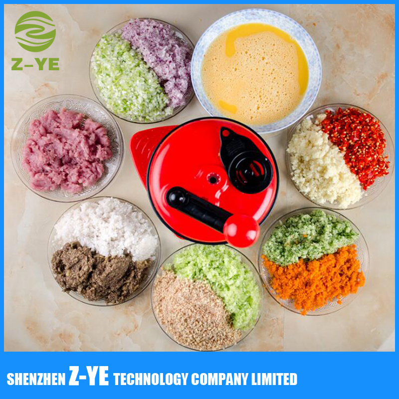 Manual Food Processor, Hand-Powered Miracle Chopper Baby Multi Vegetable Chopper Meat Grinder Fast Salsa Maker Food Mixer