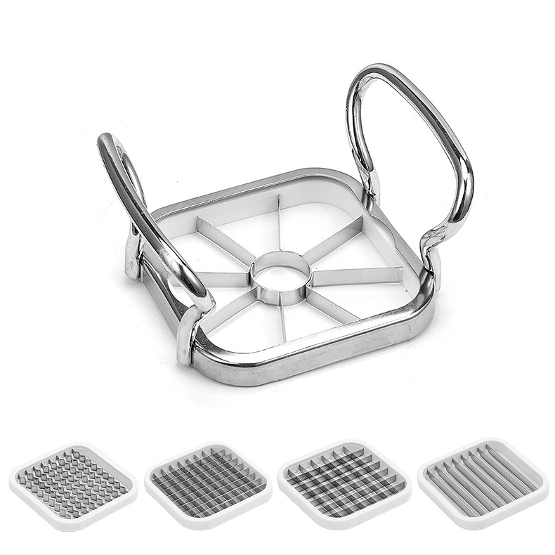 Multifunctional Vegetable Chopper Cutter Stainless Steel  Fry Cutter Potato Slicer Fruit Cutter Chopper Set of 5 Potato Shredder