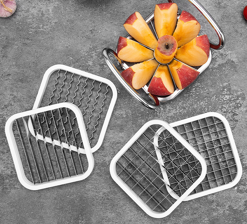 Multifunctional Vegetable Chopper Cutter Stainless Steel  Fry Cutter Potato Slicer Fruit Cutter Chopper Set of 5 Potato Shredder