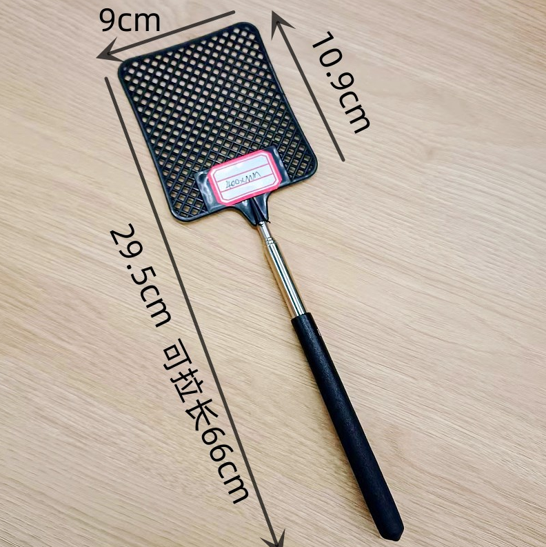 Fly Swatter, Upgraded Manual Heavy Duty Plastic Flyswatter with Extendable Stainless Steel Pole