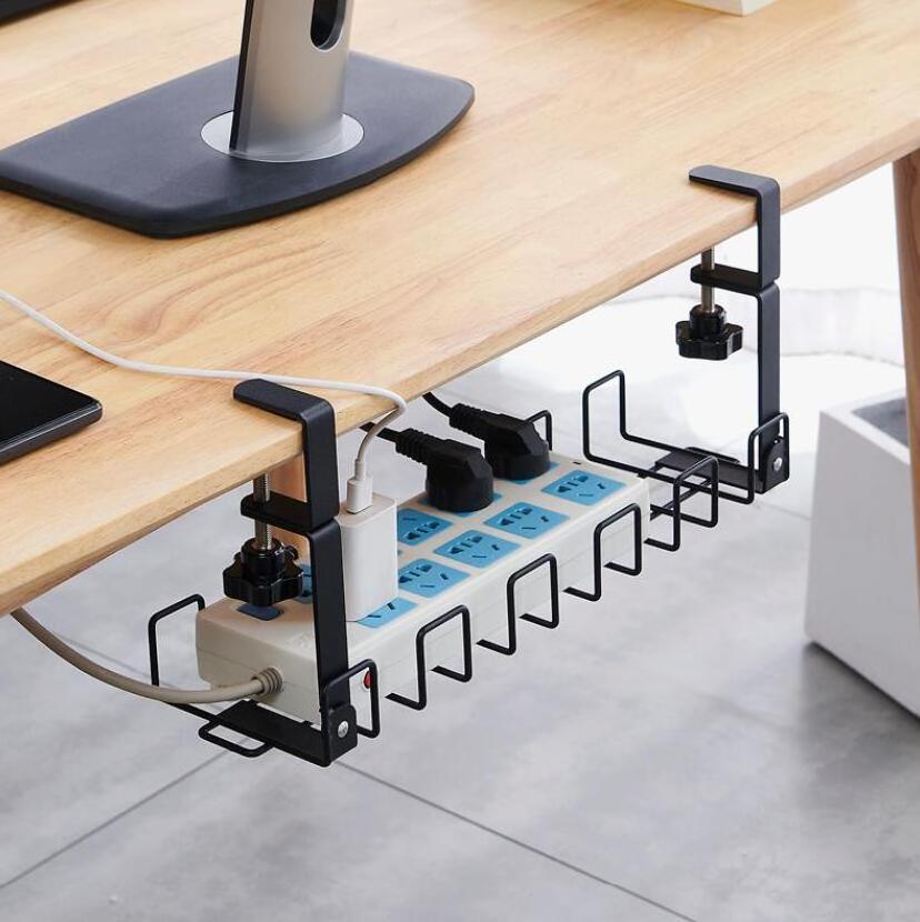 Under Desk Cable Management Tray No Drill - Under Desk Cable Organizer for Wire Management. Super Sturdy Desk Cable Rack