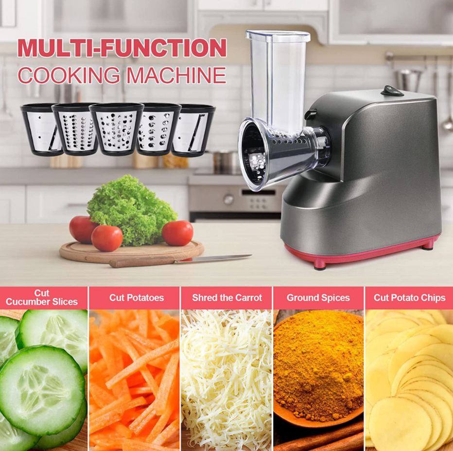 Electric Cheese Grater Stainless Steel Automatic Vegetable Chopper Slicer Professional Salad Maker Food Processor Machine