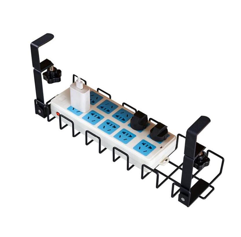 Under Desk Cable Management Tray No Drill - Under Desk Cable Organizer for Wire Management. Super Sturdy Desk Cable Rack