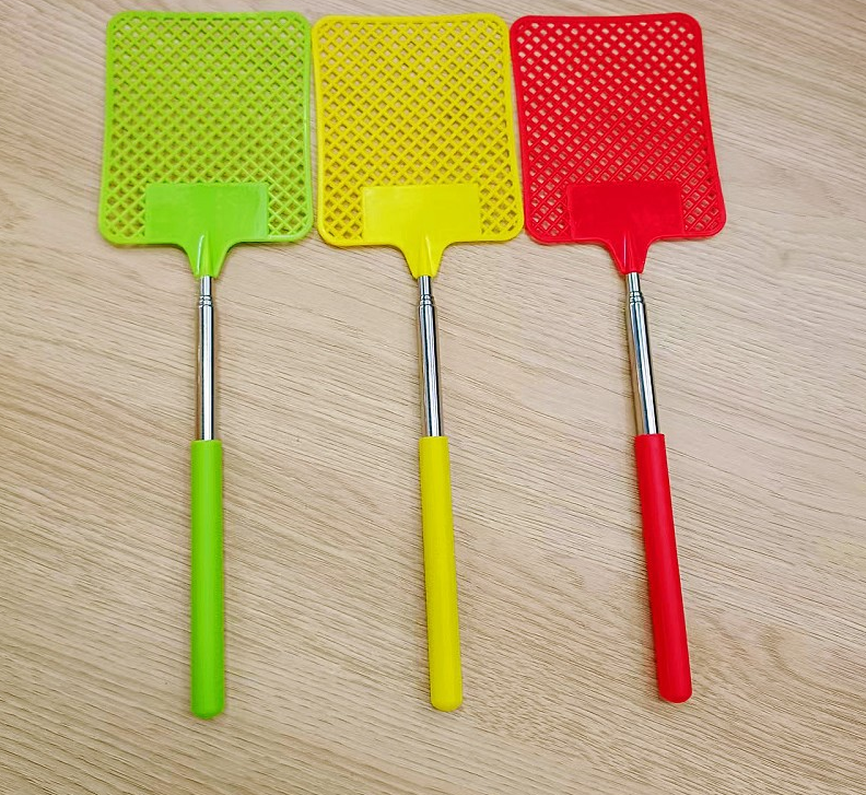 Fly Swatter, Upgraded Manual Heavy Duty Plastic Flyswatter with Extendable Stainless Steel Pole