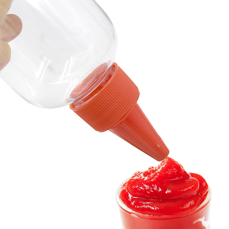 Squeeze Plastic Salad Dressing Clear PET Sauce Bottle For Ketchup